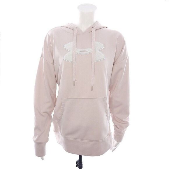 Under Armour Pullover Fleece Hooded Sweater Kangaroo Pockets Medium Loose Fit - Picture 1 of 8